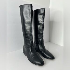 VINTAGE (LIKE NEW) NINE WEST Black Leather Knee-High Boots Sz 9